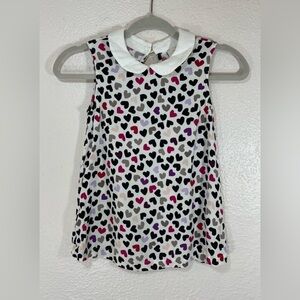 Kate Spade Dancing Hearts Jensen Top Peter Pan Collar Kids Girls Medium